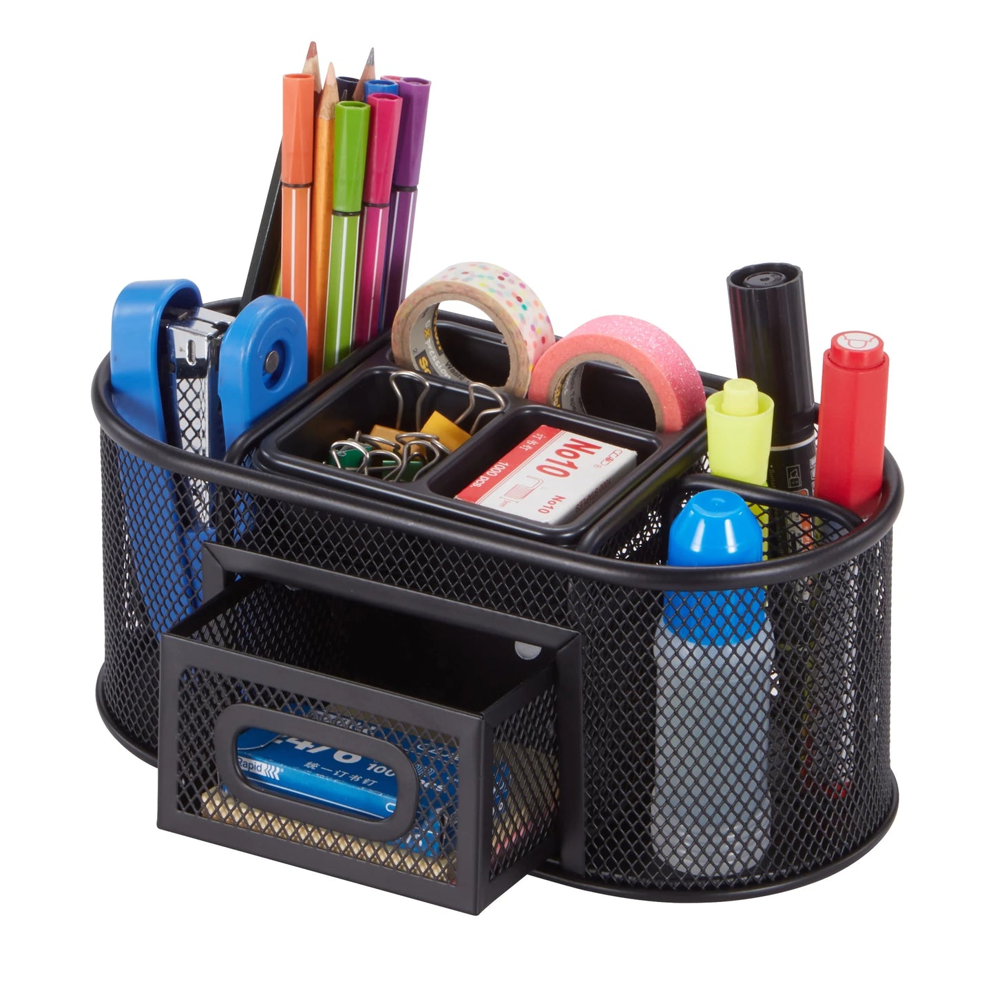 Transform Your Workspace with Our Sleek Black Metal Mesh Desktop Organizer - 8 Compartments for Ultimate Clarity! 🖤✨