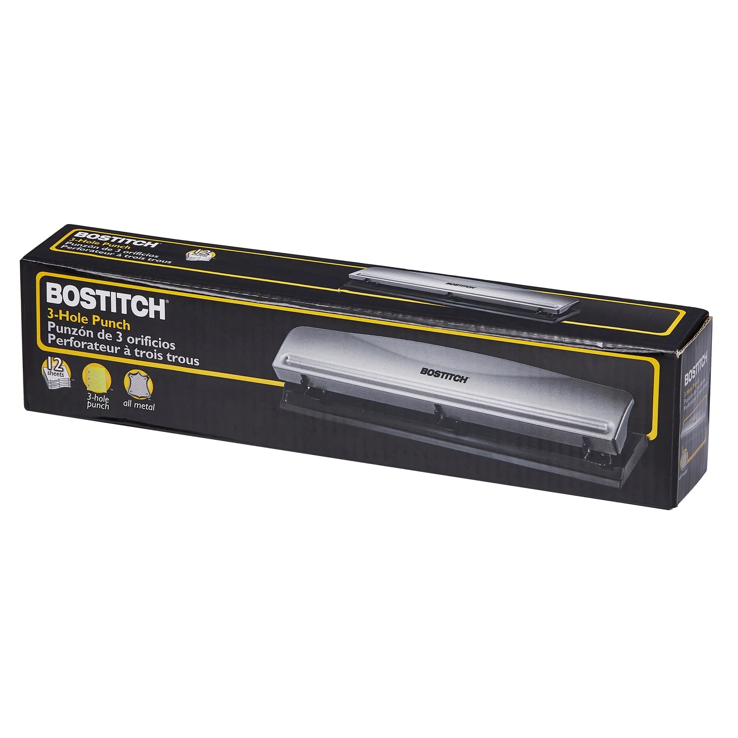 Sleek Silver 3 Hole Punch - Effortlessly Punch Up to 12 Sheets! πβοΈ #OfficeEssentials #StayOrganized