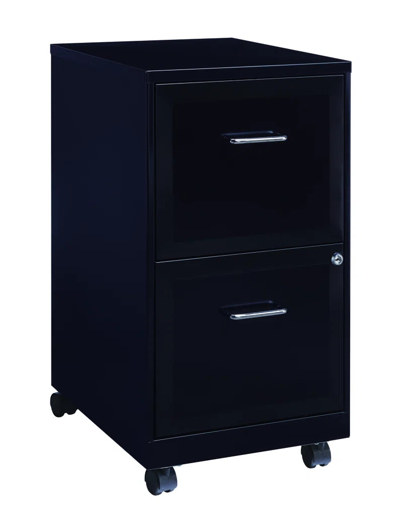 Adelmo 14.5" Wide Mobile Steel File Cabinet with 2 Drawers - Perfect for Home or Office Storage!