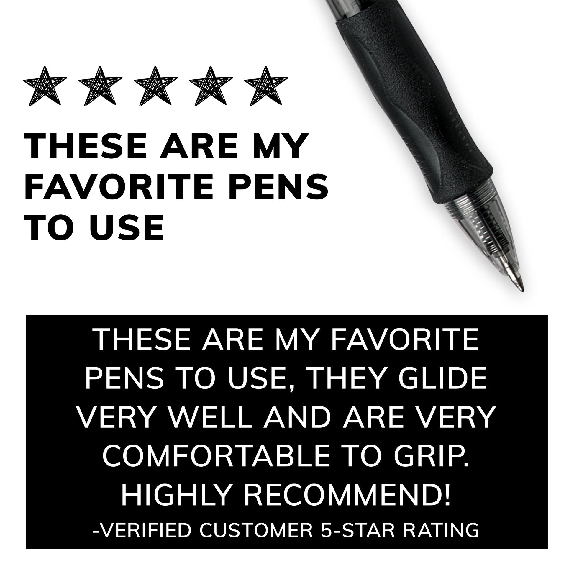 Gelocity Original Black Gel Pens, Medium Point (0.7Mm), 12-Count Pack