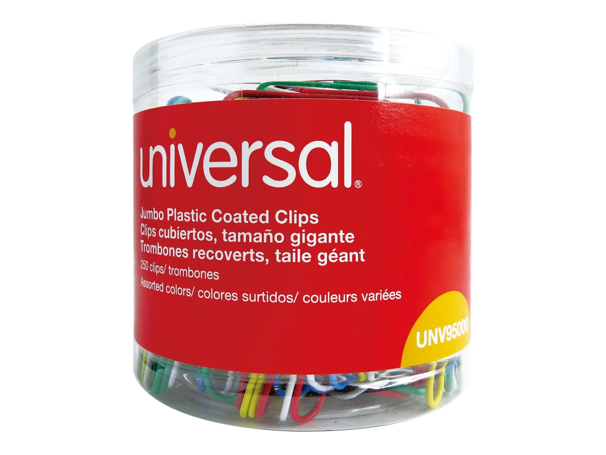 Vinyl-Coated Wire Paper Clips, Jumbo, Assorted Colors, 250 Ct