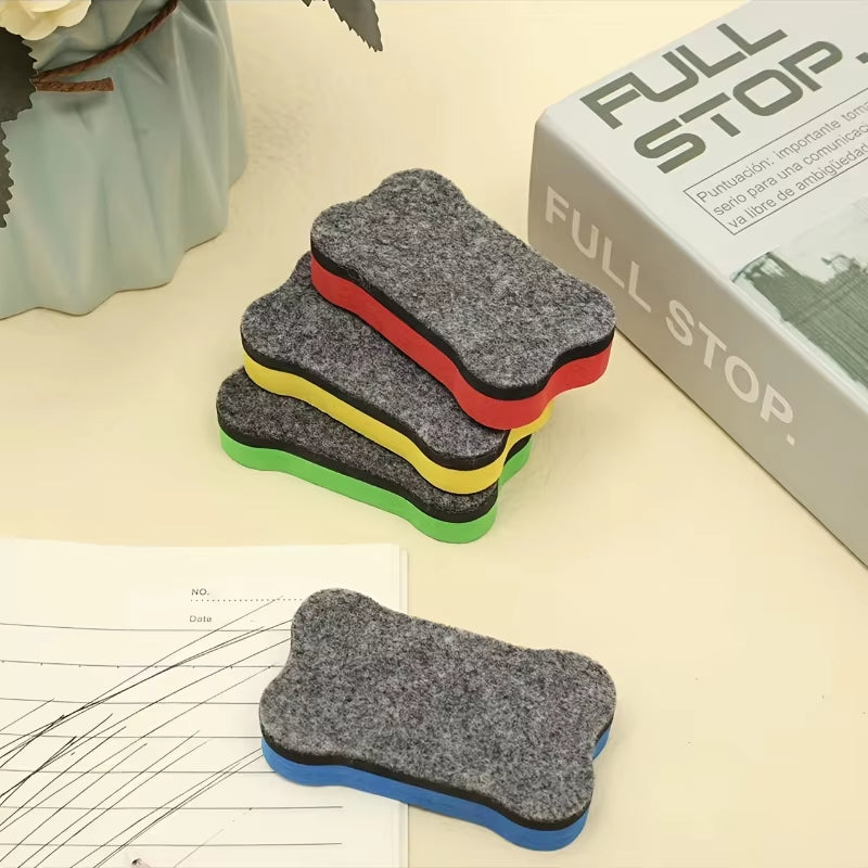 3Pcs Magnetic Dry Erase Erasers White Board Erasers Drywipe Marker Cleaner School Office Supplies
