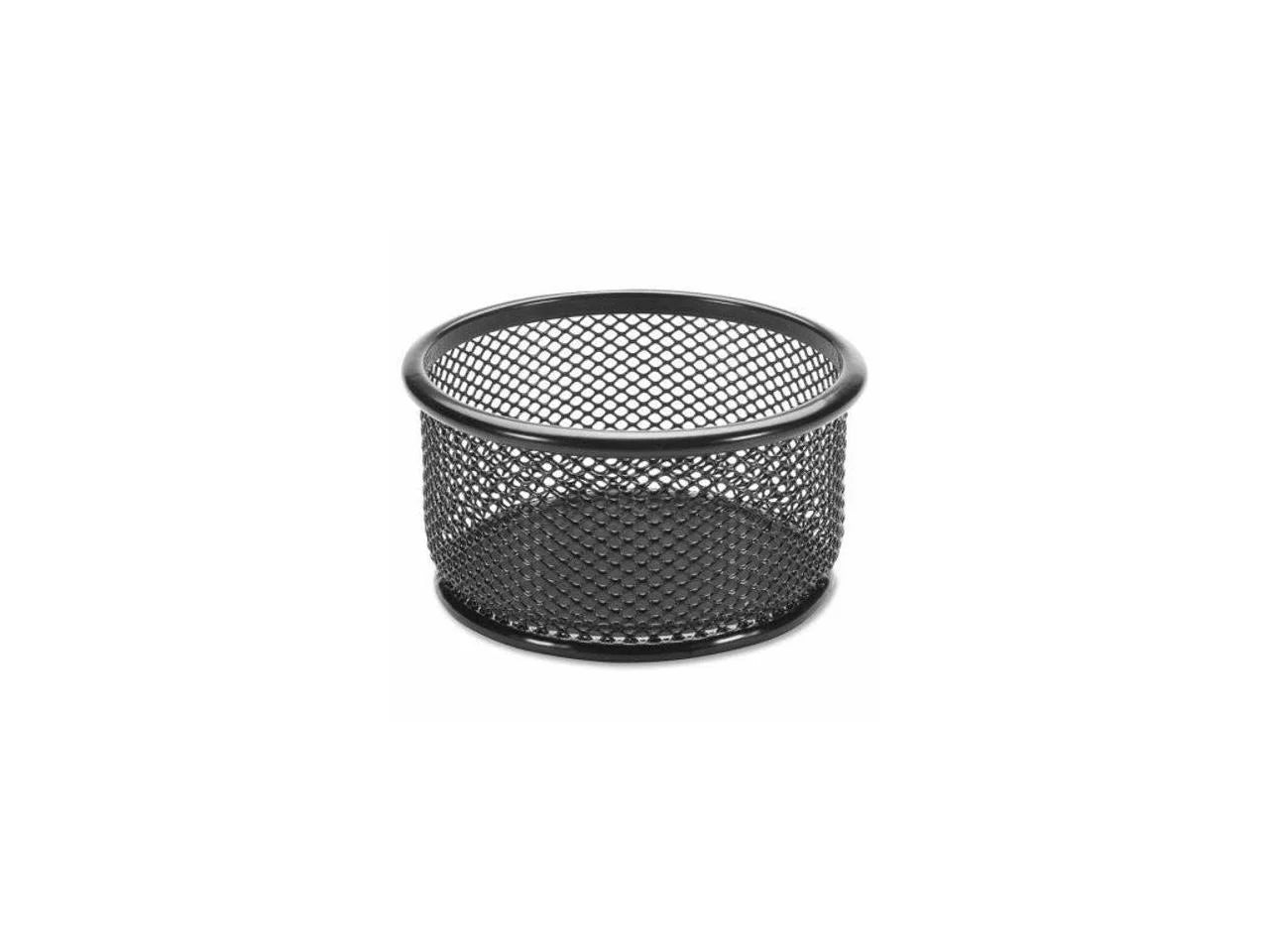 Mesh Paper Clip Holder Desk Organizer, Black