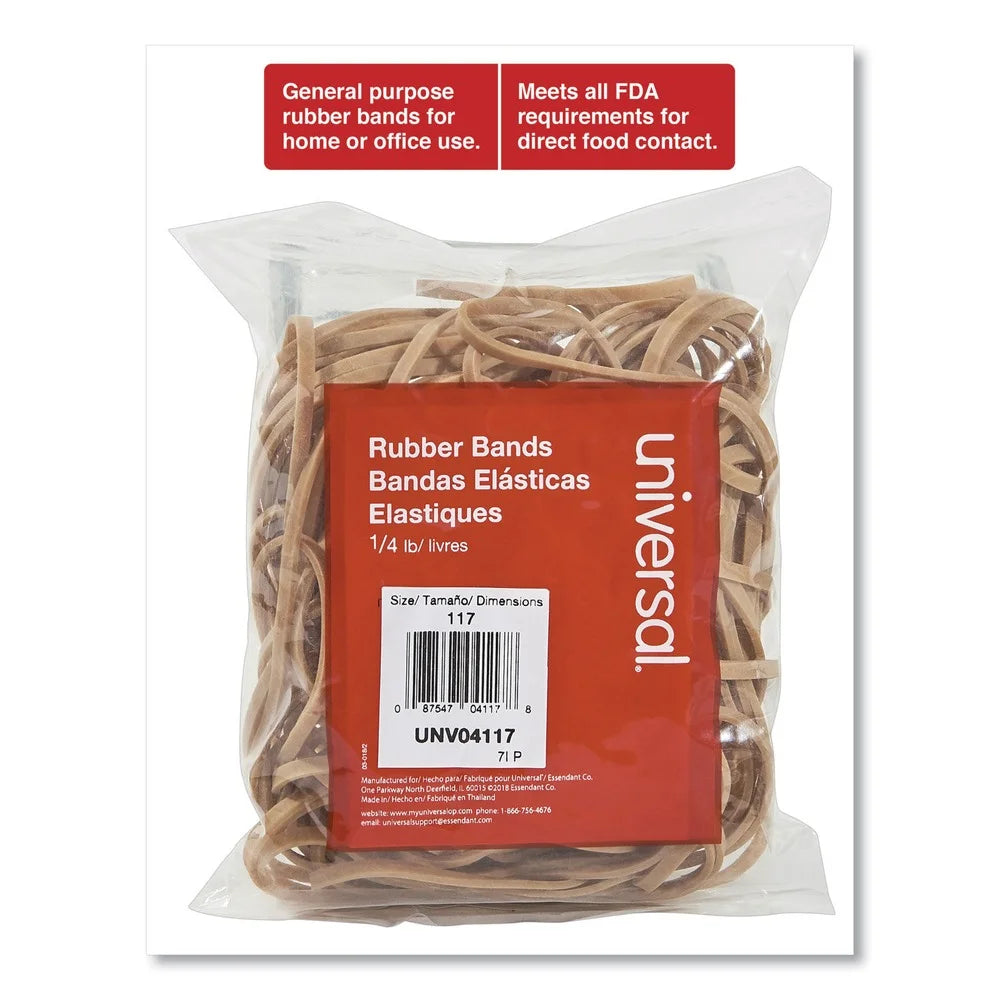 Rubber Bands, Size 117, 7 X 1/8, 50 Bands/1/4Lb Pack -UNV04117