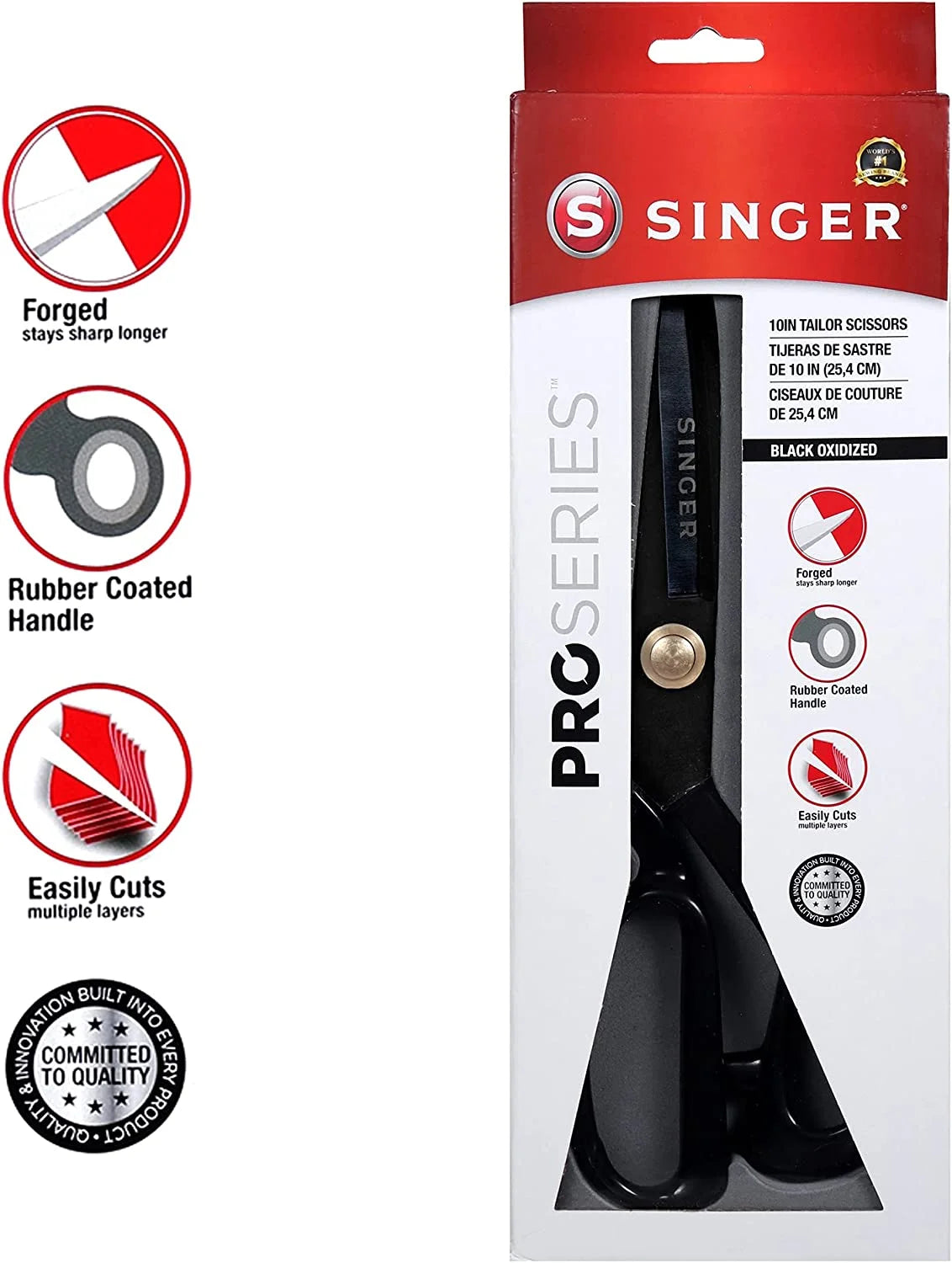 Proseries Forged Tailor Scissor - Black Oxidized, 10"