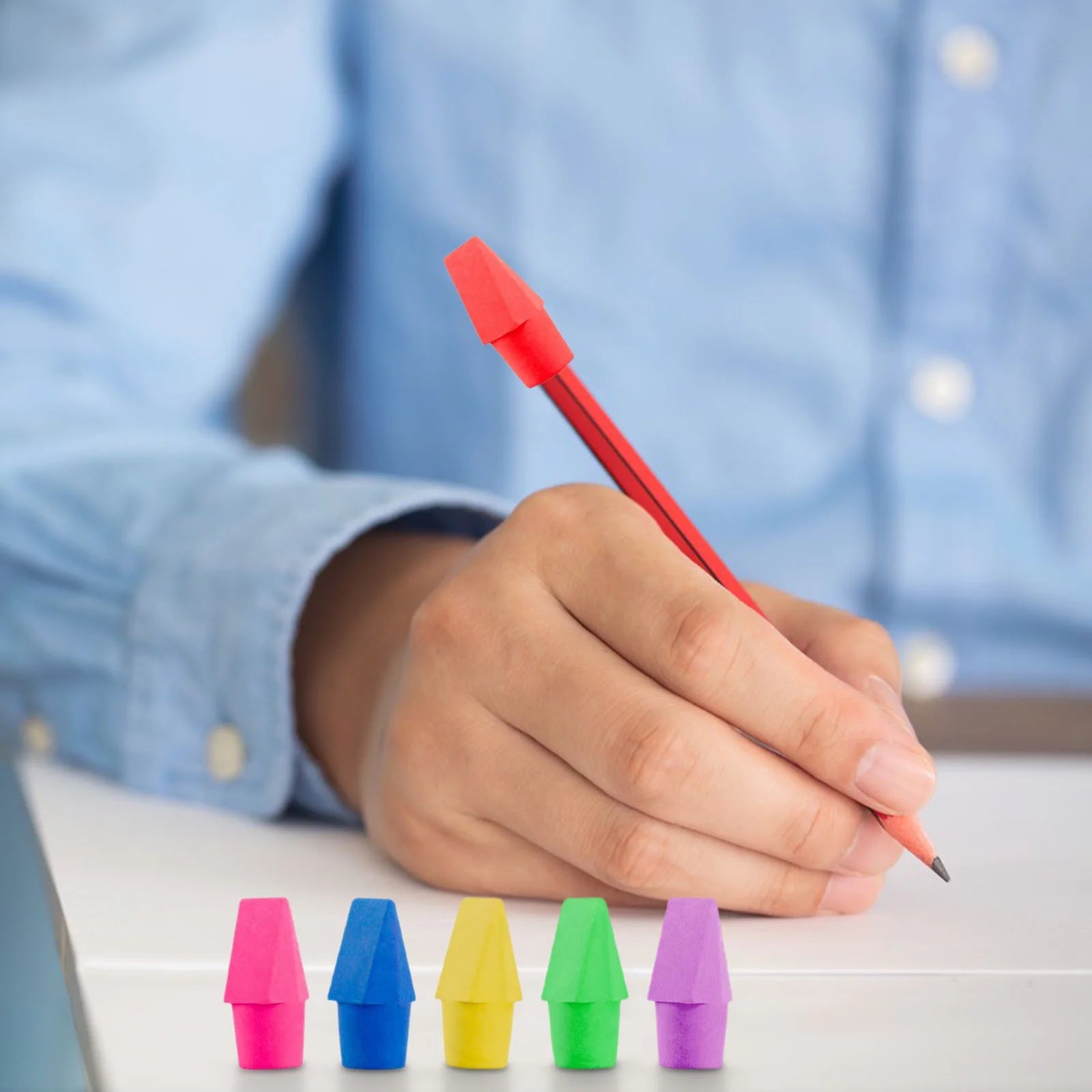 Transform Your Homework Experience with 50 Non-Toxic Pencil Cap Erasers - Ideal for Teens! ✏️✨