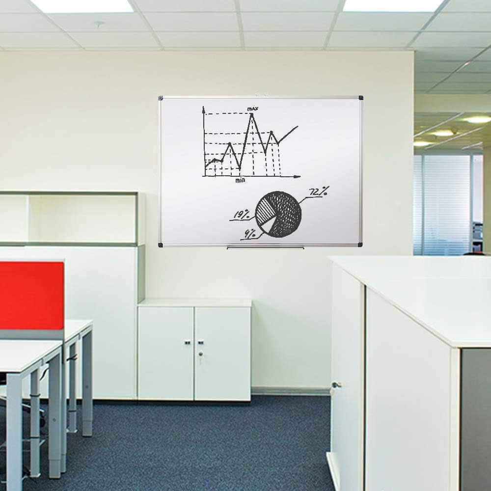 Magnetic Dry Erase Board 32X44 Inches, Whiteboard for Wall with Silver Aluminum Frame, Durable Writing Surface for Home, Office & School Classroom