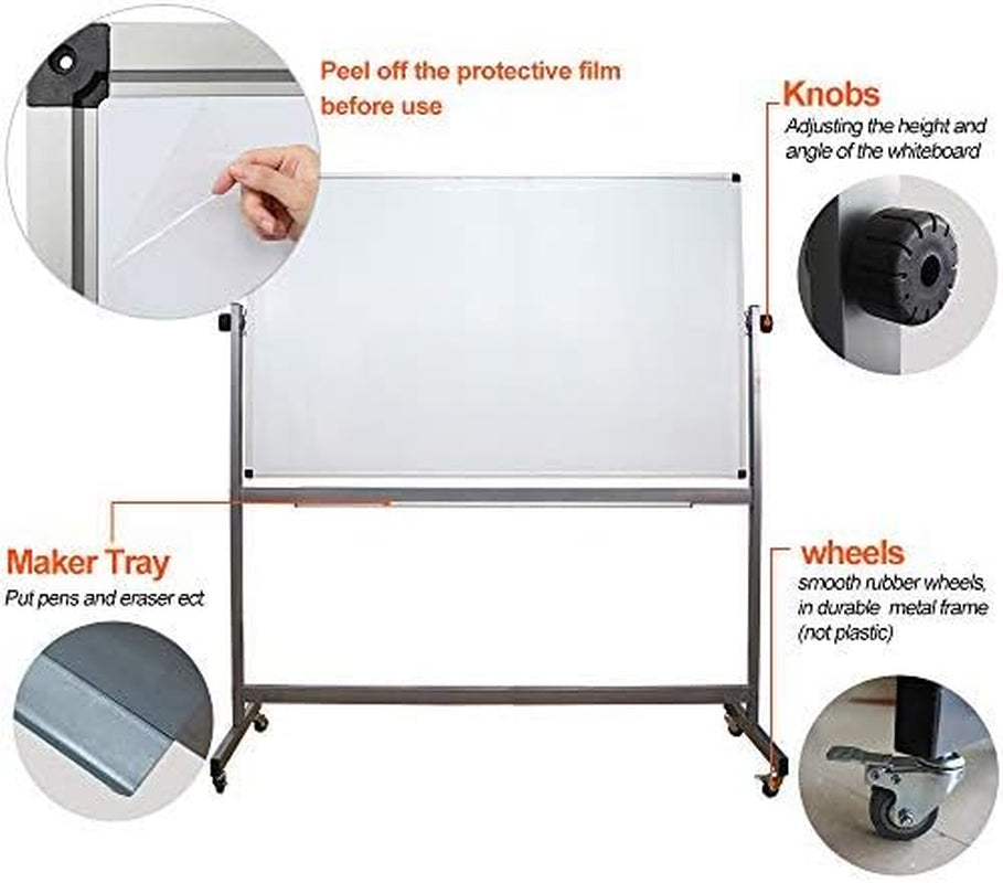 Magnetic Dry Erase Board 36X60 Inches, Large Wall Mounted Whiteboard with Aluminum Frame, Durable Writing Surface for Office, Conference Room & School Classroom