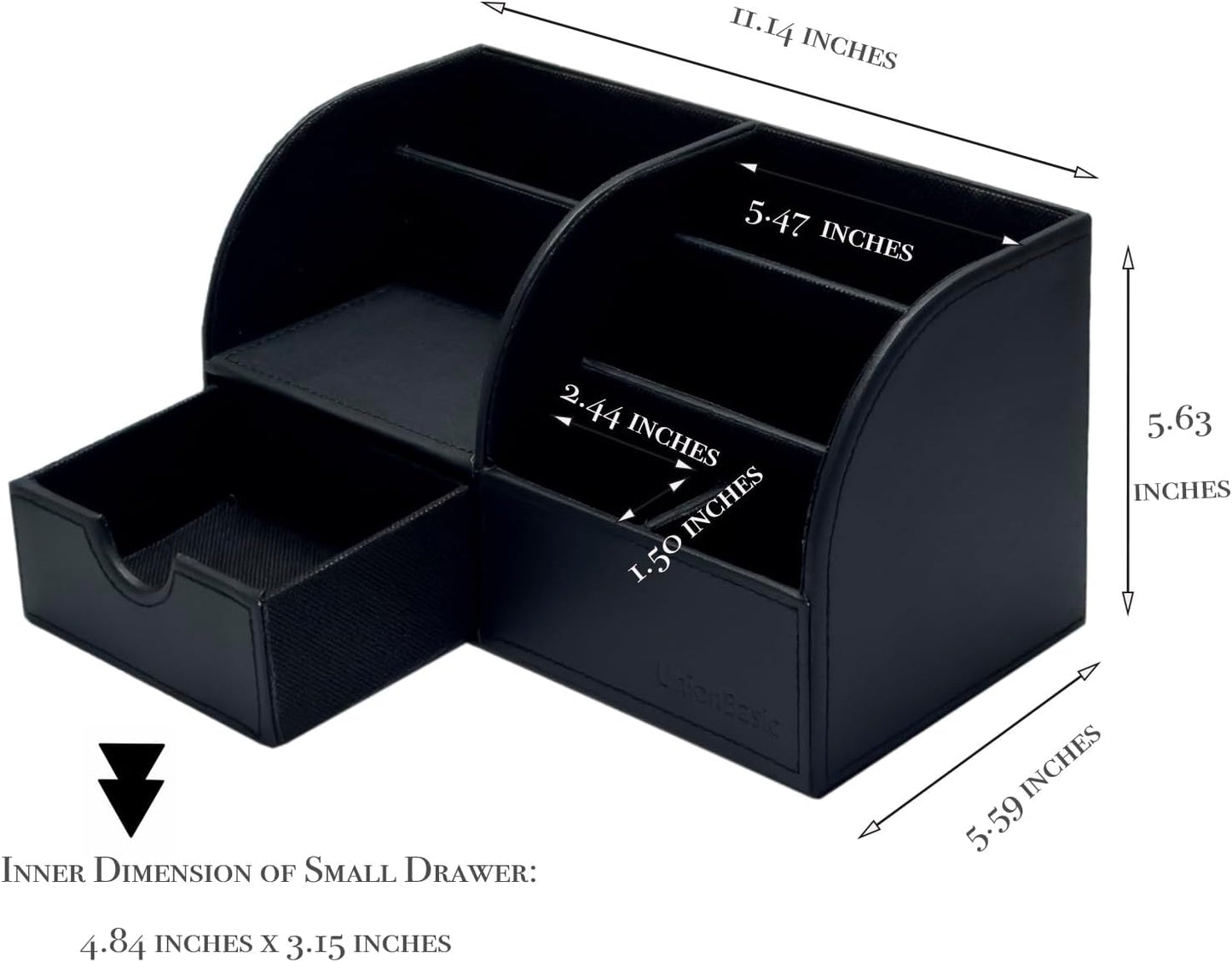 Elevate Your Workspace with the Sleek Black Leather Desk Organizer – The Ultimate Solution for Pens, Business Cards, and More! 🖊️📇📱