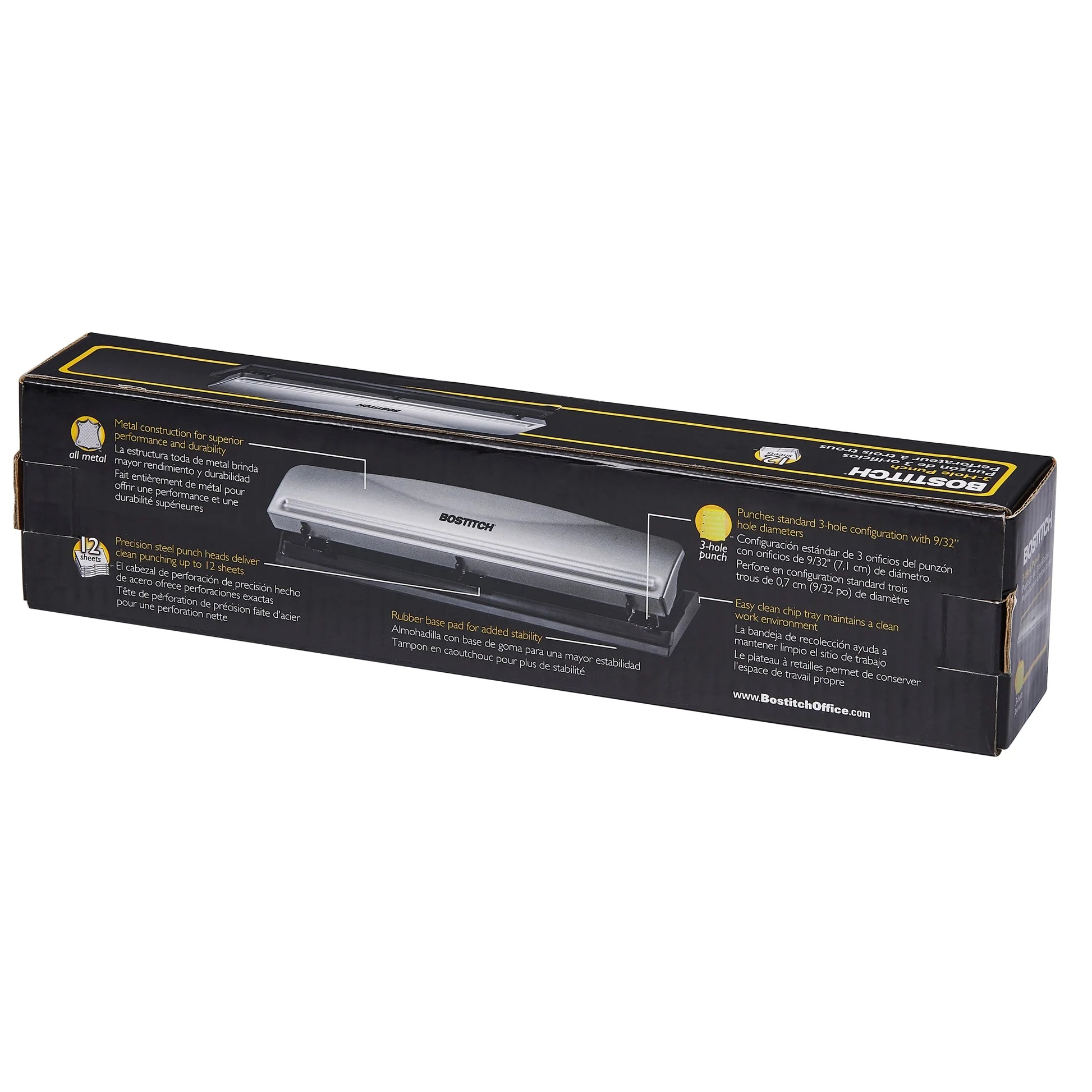 Sleek Silver 3 Hole Punch - Effortlessly Punch Up to 12 Sheets! 🌟✂️ #OfficeEssentials #StayOrganized