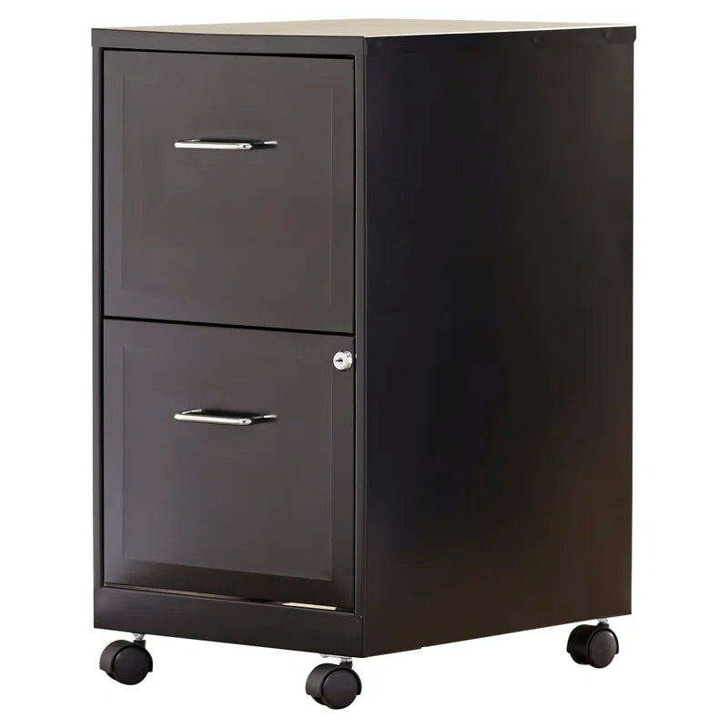Adelmo 14.5" Wide Mobile Steel File Cabinet with 2 Drawers - Perfect for Home or Office Storage!