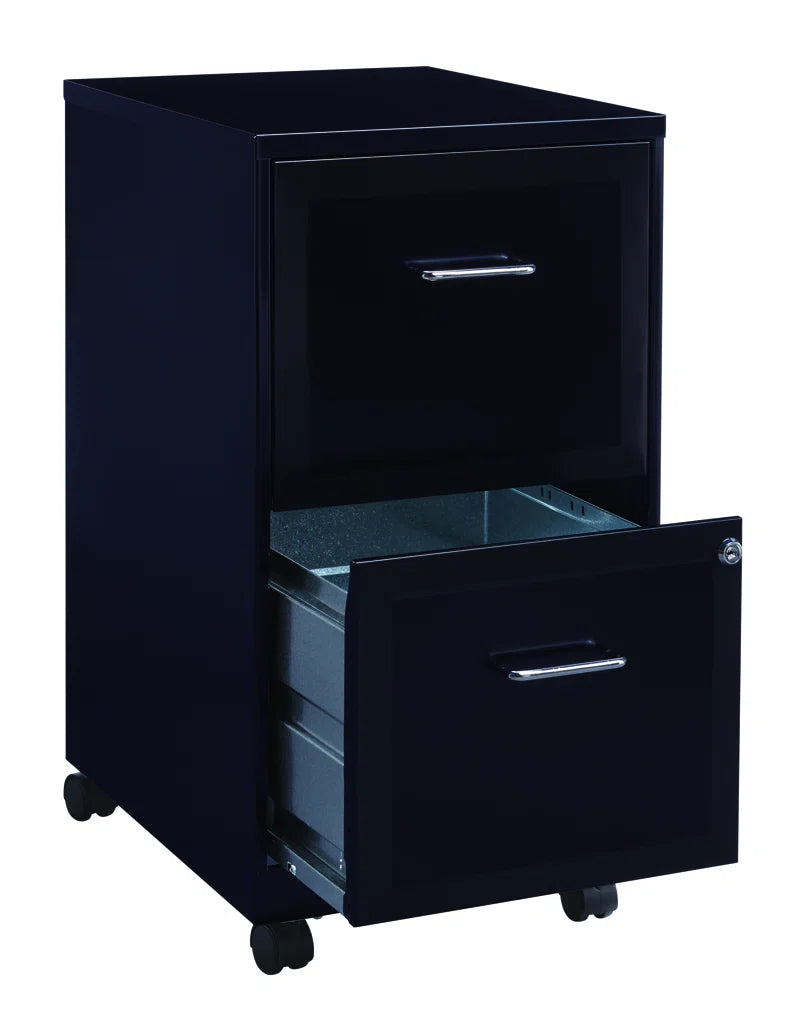 Adelmo 14.5" Wide Mobile Steel File Cabinet with 2 Drawers - Perfect for Home or Office Storage!