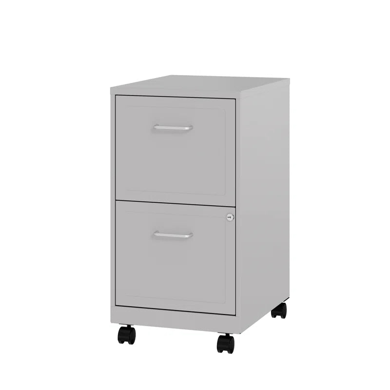 Adelmo 14.5" Wide Mobile Steel File Cabinet with 2 Drawers - Perfect for Home or Office Storage!
