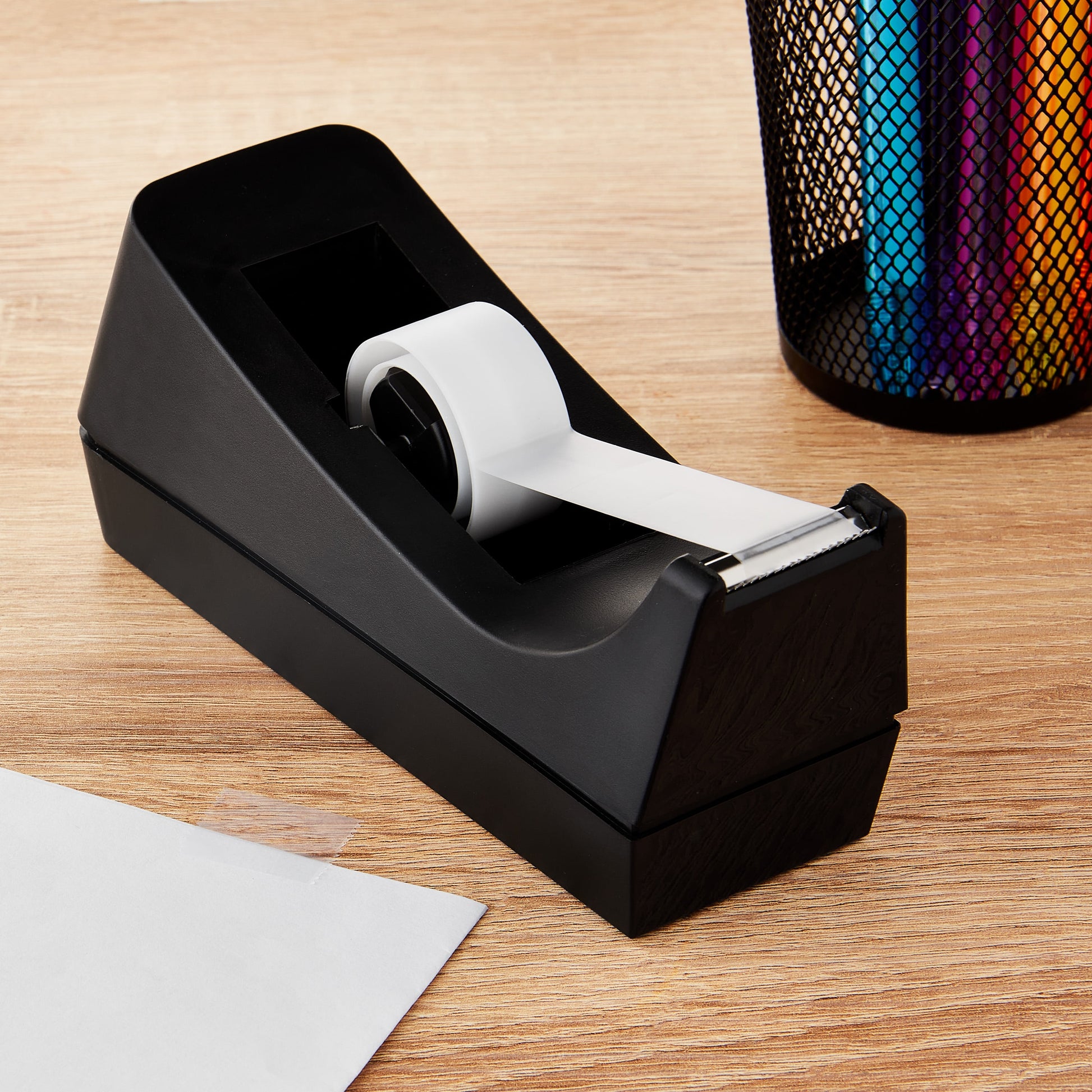 Effortless Taping with the Sleek Pen+Gear Desktop Manual Tape Dispenser in Black