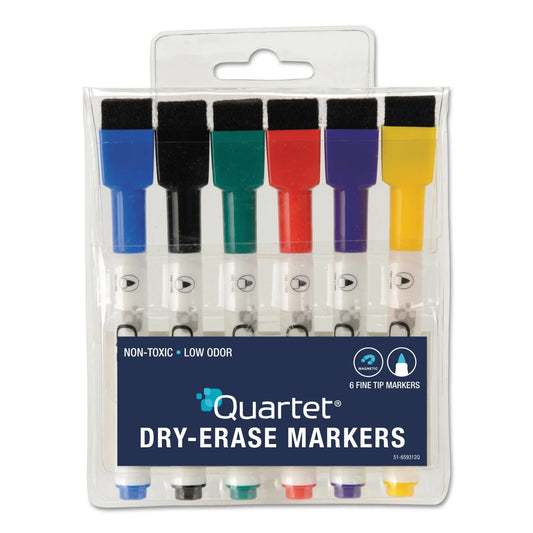 Rewritables Mini Dry-Erase Markers, Magnetic, Assorted Classic Colors, 6 Pack