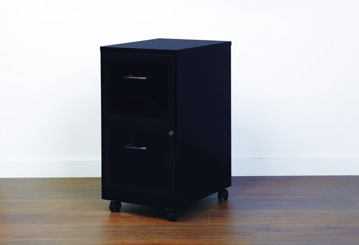 Adelmo 14.5" Wide Mobile Steel File Cabinet with 2 Drawers - Perfect for Home or Office Storage!
