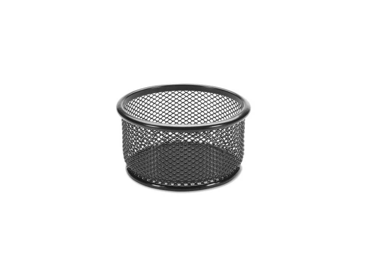 Mesh Paper Clip Holder Desk Organizer, Black