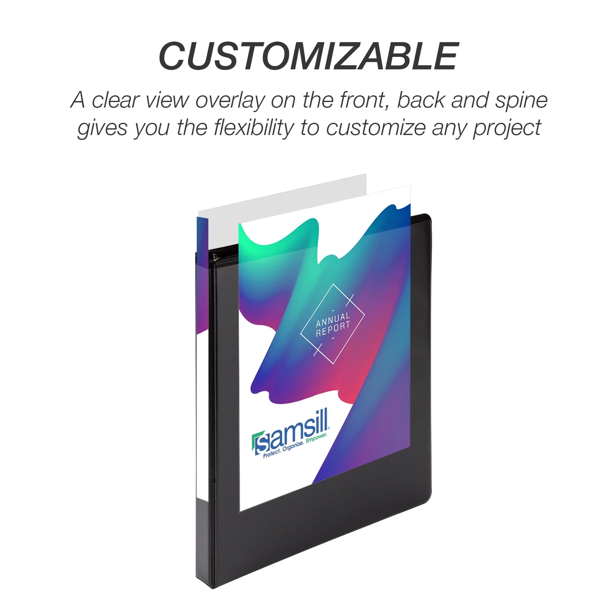 Economy .5" round Ring Binder, Black, Customizable, 12 Pack