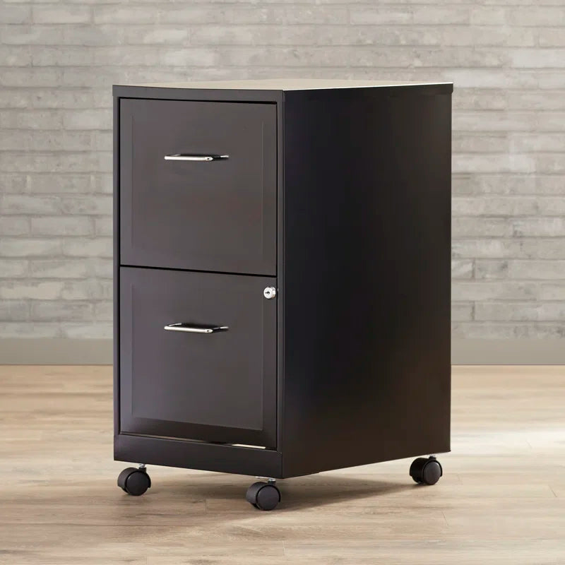 Adelmo 14.5" Wide Mobile Steel File Cabinet with 2 Drawers - Perfect for Home or Office Storage!