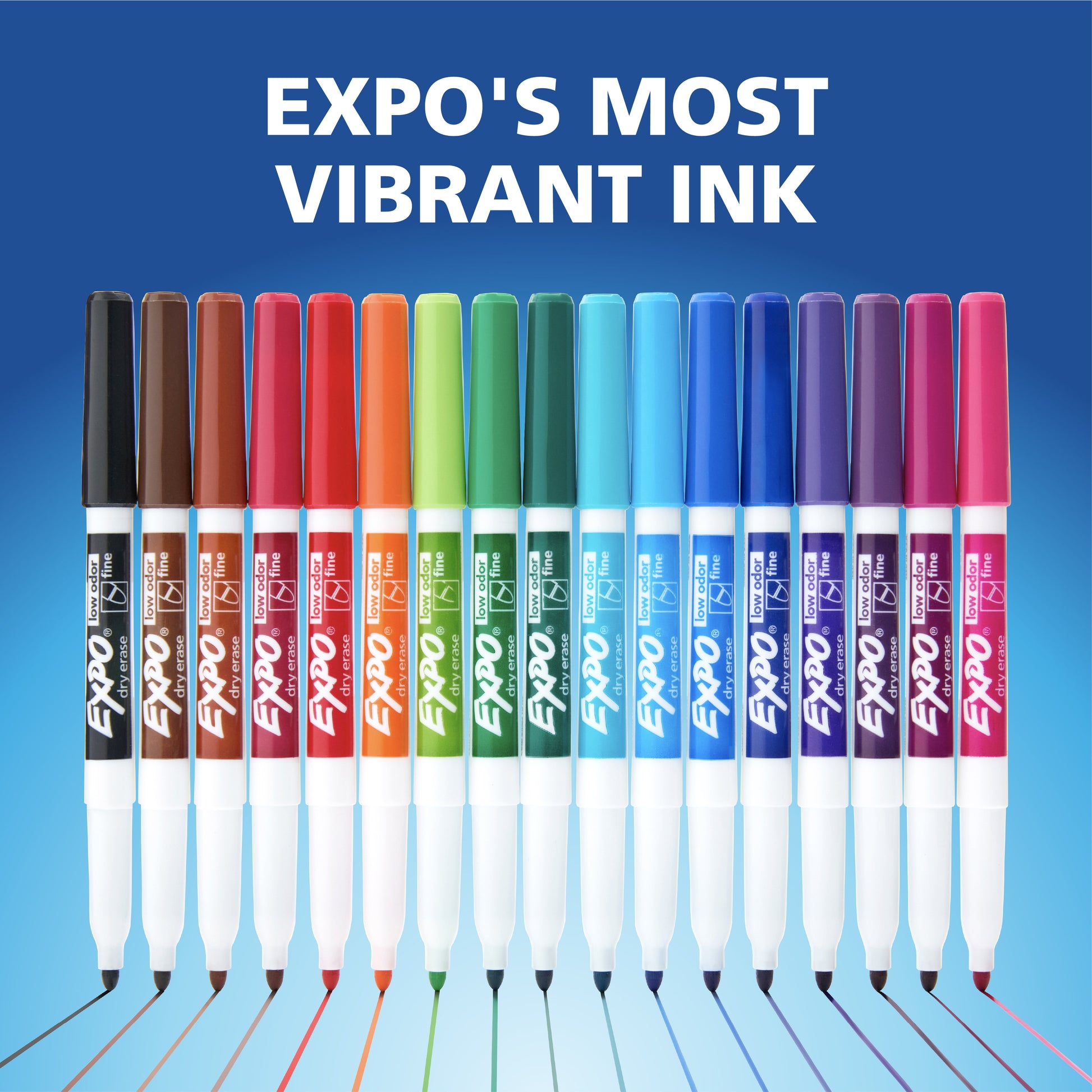 Dry Erase Markers, Black, Fine Tip, 36 Count