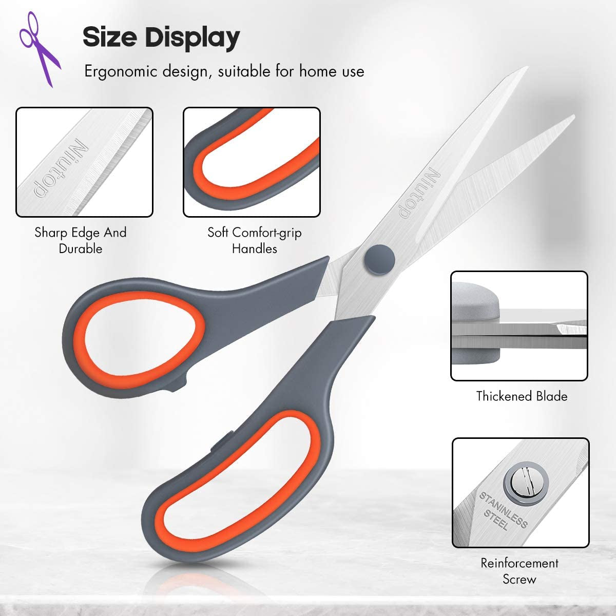 Get Creative with Our 5-Pack of 8" Multipurpose Scissors! Perfect for Home, School, and Office – Comfort Grip for Everyone! ✂️✨ #CraftSupplies #SewingEssentials