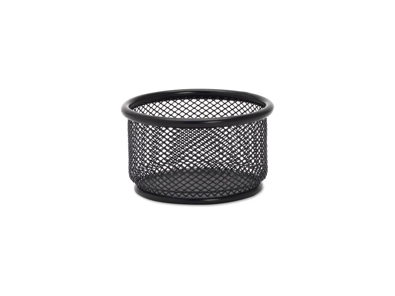 Mesh Paper Clip Holder Desk Organizer, Black