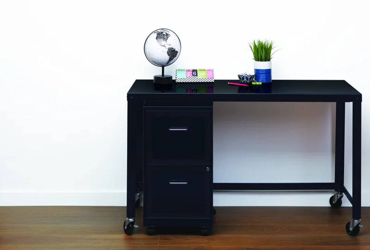 Adelmo 14.5" Wide Mobile Steel File Cabinet with 2 Drawers - Perfect for Home or Office Storage!