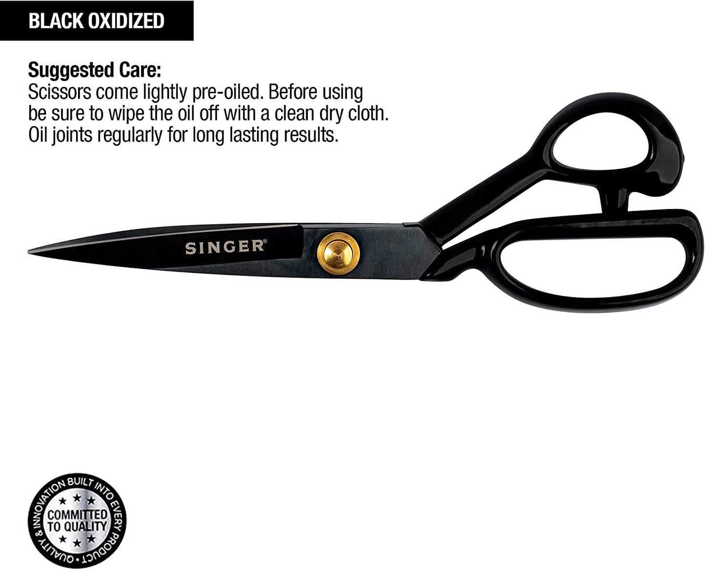 Proseries Forged Tailor Scissor - Black Oxidized, 10"