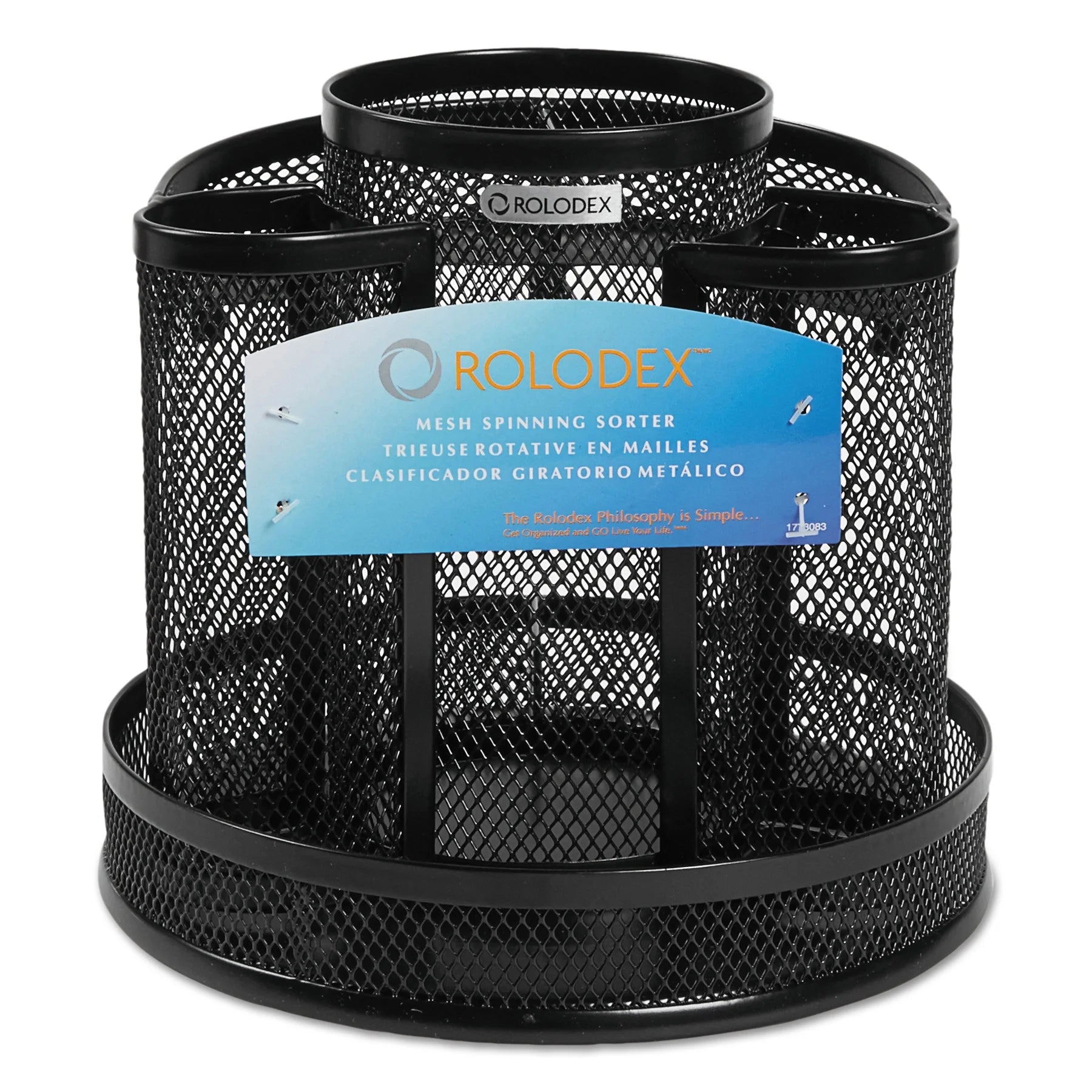 Desk Organizer, Rotating Office Supply Caddy, Mesh, Black (6.5" X 6.5" X 6.25), 1 Count