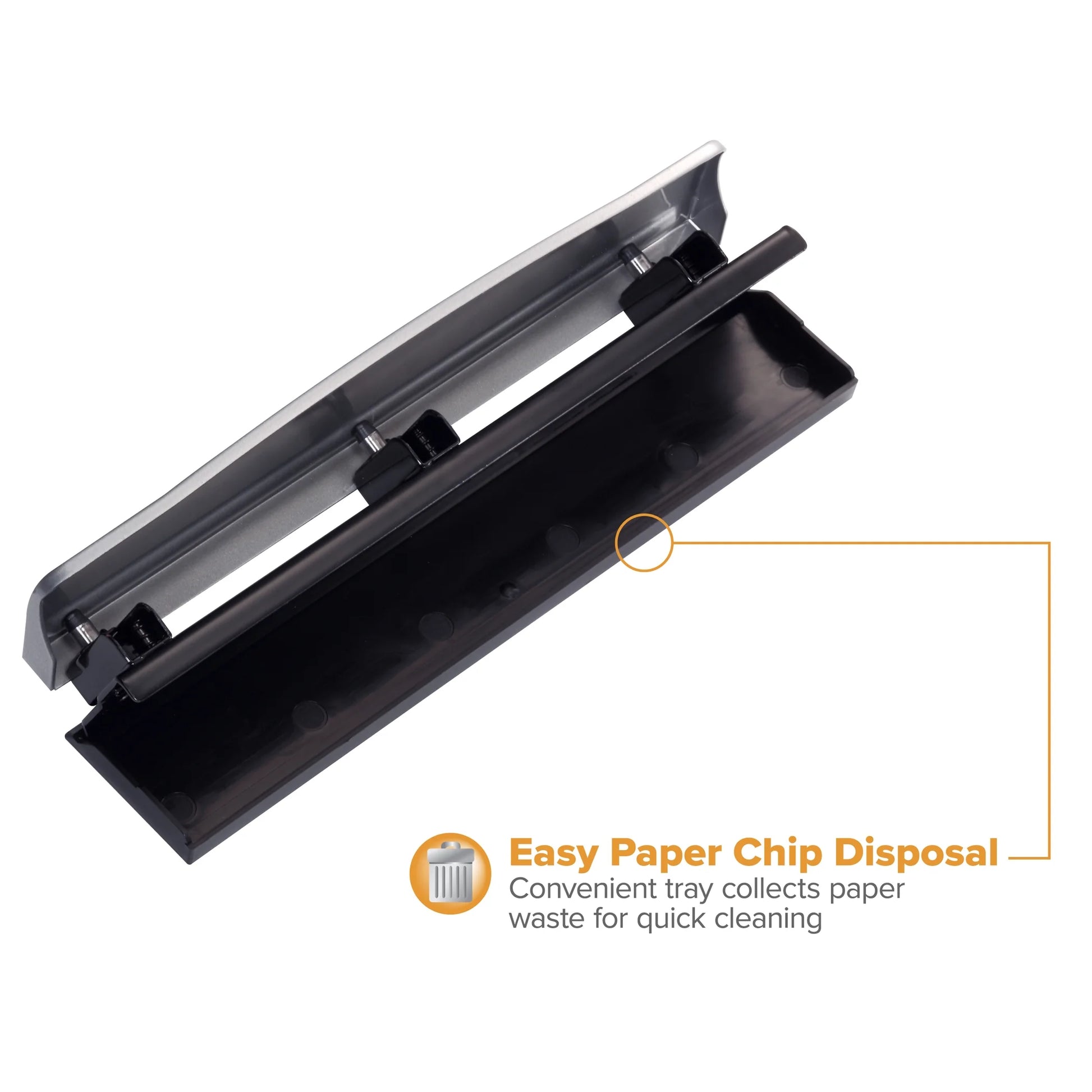 Sleek Silver 3 Hole Punch - Effortlessly Punch Up to 12 Sheets! 🌟✂️ #OfficeEssentials #StayOrganized