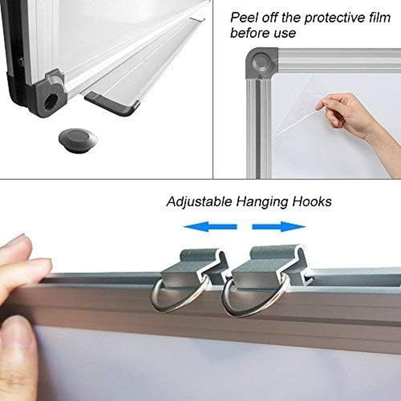 Magnetic Dry Erase Board 32X44 Inches, Whiteboard for Wall with Silver Aluminum Frame, Durable Writing Surface for Home, Office & School Classroom