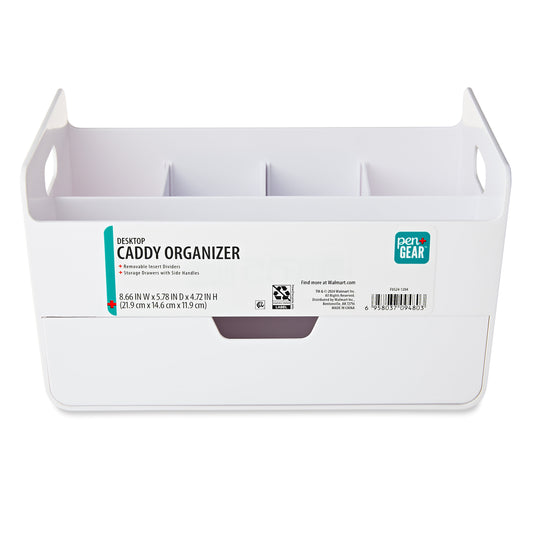 Sleek White Desktop Organizer - Effortlessly Tidy Your Workspace!