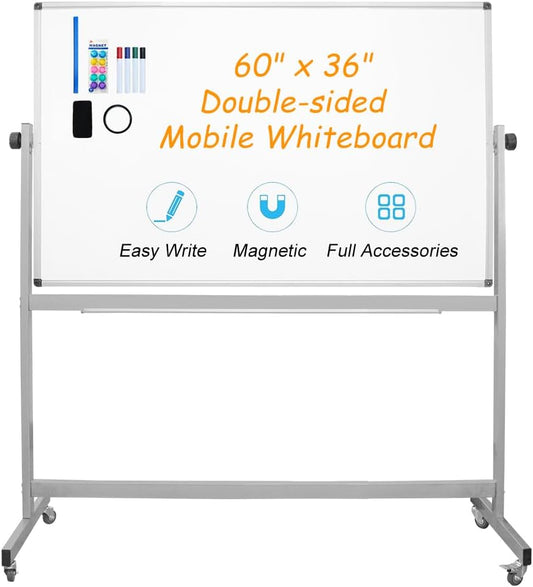Magnetic Dry Erase Board 36X60 Inches, Large Wall Mounted Whiteboard with Aluminum Frame, Durable Writing Surface for Office, Conference Room & School Classroom