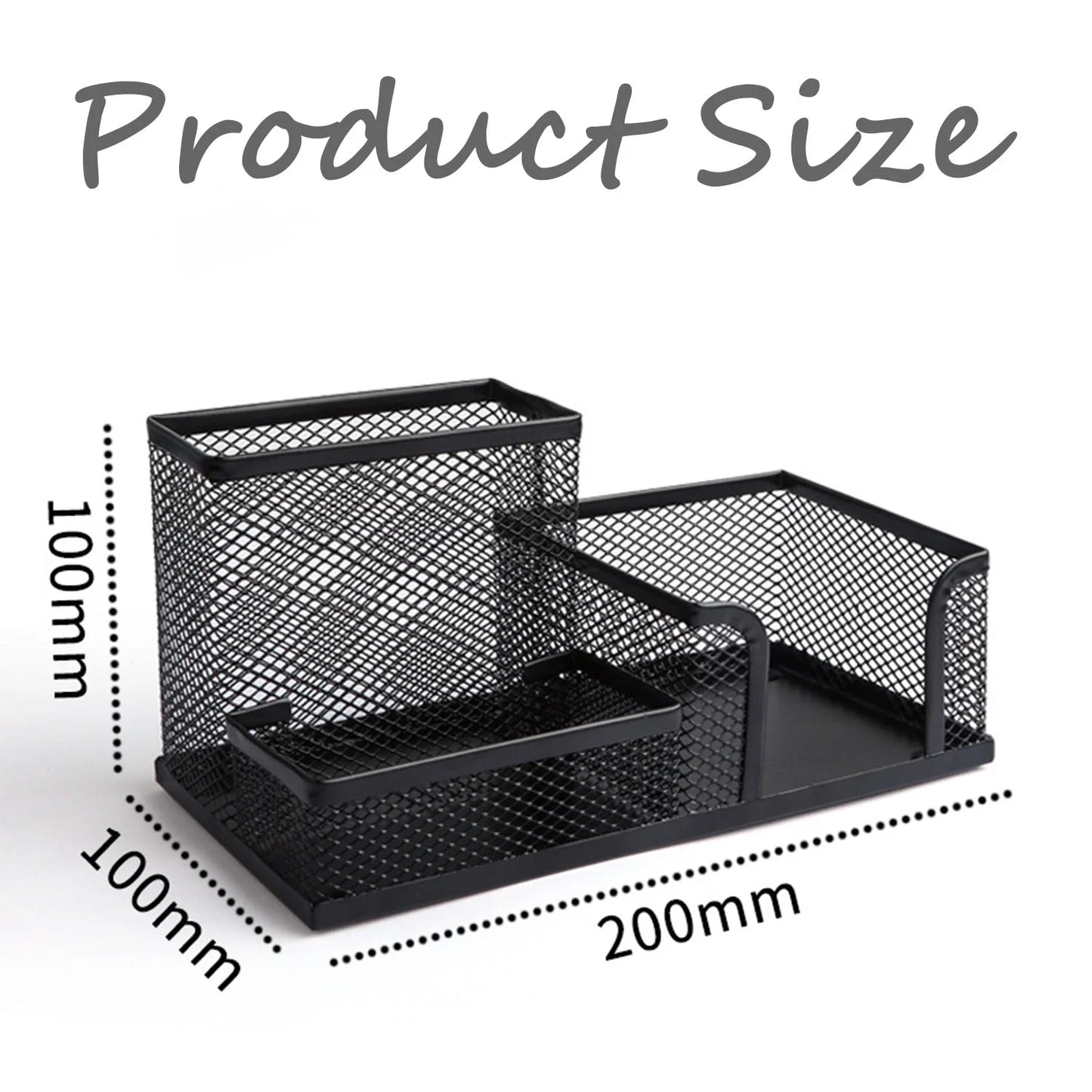 Elevate Your Workspace with a Stylish Black Mesh Desk Organizer - 4 Compartments for Ultimate Efficiency! 🖊️✨
