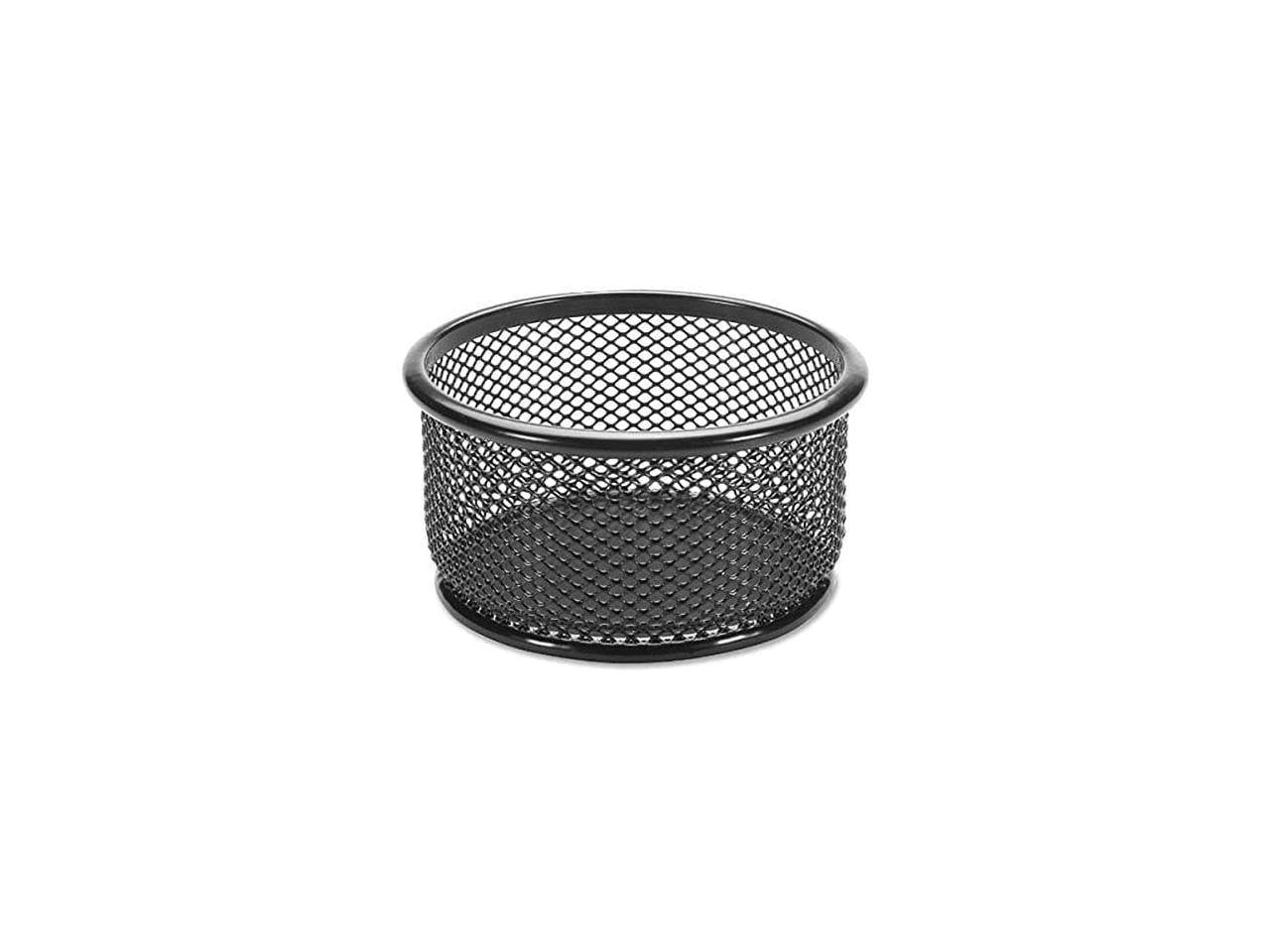 Mesh Paper Clip Holder Desk Organizer, Black