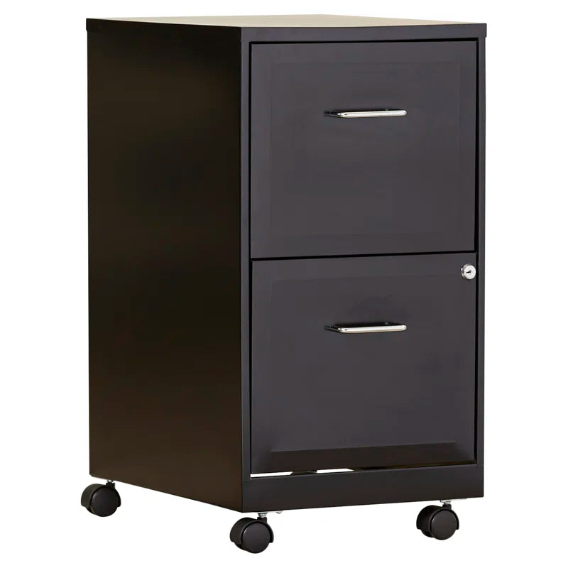 Adelmo 14.5" Wide Mobile Steel File Cabinet with 2 Drawers - Perfect for Home or Office Storage!