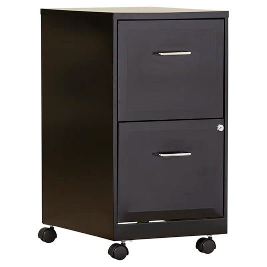 Adelmo 14.5" Wide Mobile Steel File Cabinet with 2 Drawers - Perfect for Home or Office Storage!