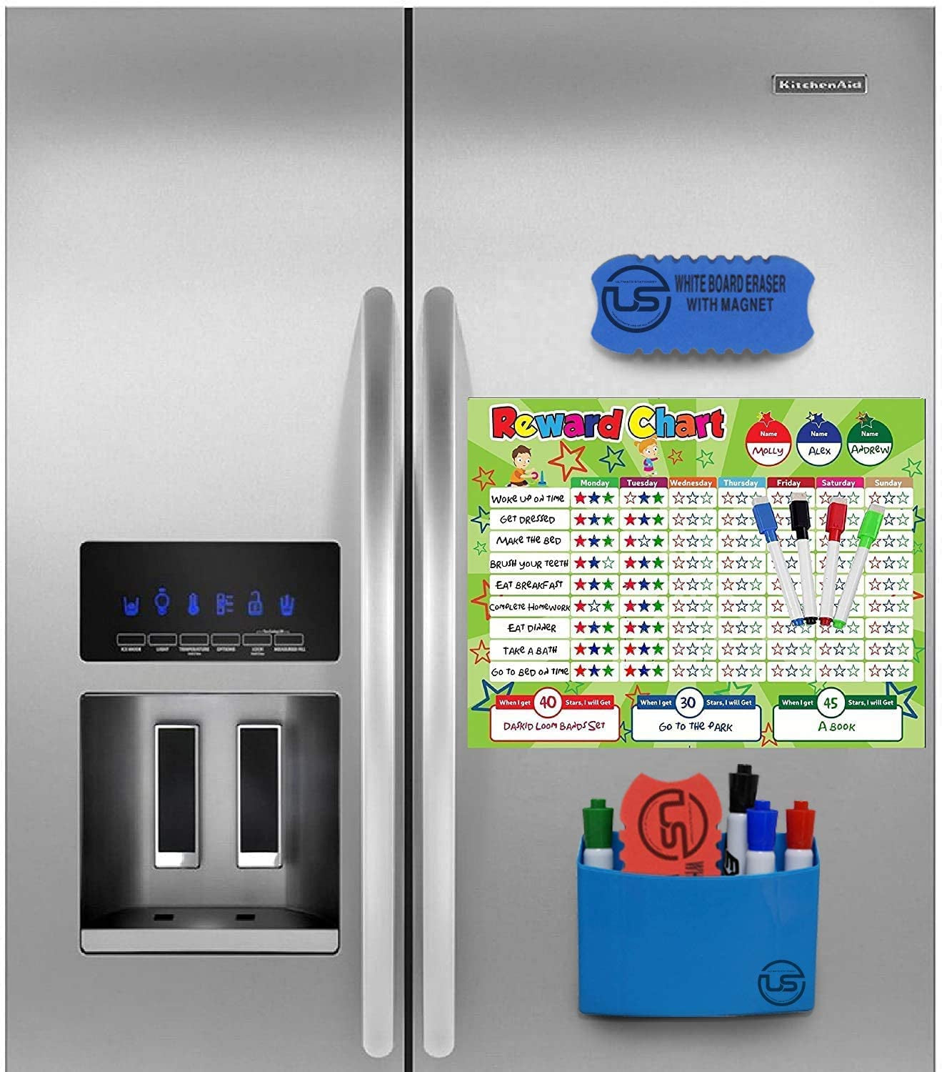 Dry Erase Eraser Magnetic Whiteboard Eraser 2 Pack White Board Cleaner, Dry Erase for Whiteboard, Chalkboard and Glass (Colors May Vary)