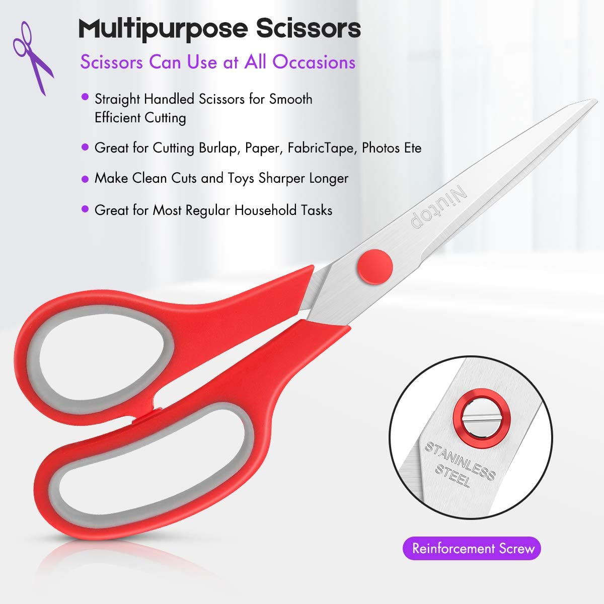 Get Creative with Our 5-Pack of 8" Multipurpose Scissors! Perfect for Home, School, and Office – Comfort Grip for Everyone! ✂️✨ #CraftSupplies #SewingEssentials
