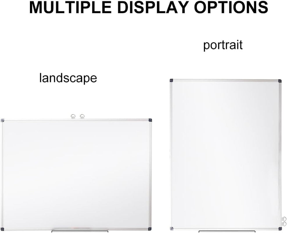 Magnetic Dry Erase Board 32X44 Inches, Whiteboard for Wall with Silver Aluminum Frame, Durable Writing Surface for Home, Office & School Classroom
