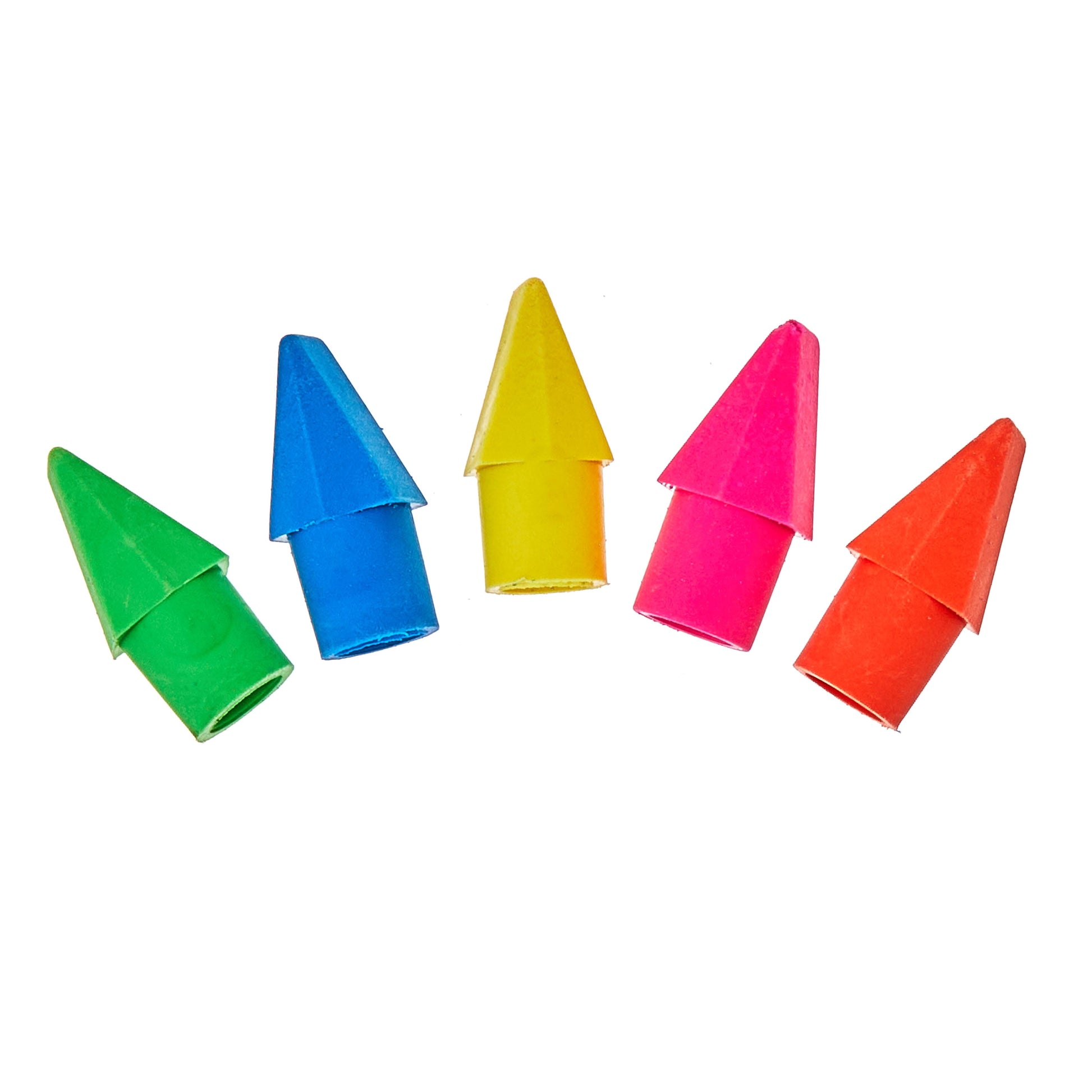 Pencil Cap Erasers, 25 Count – Assorted Colors, Smudge-Free, Fits #2 Pencils