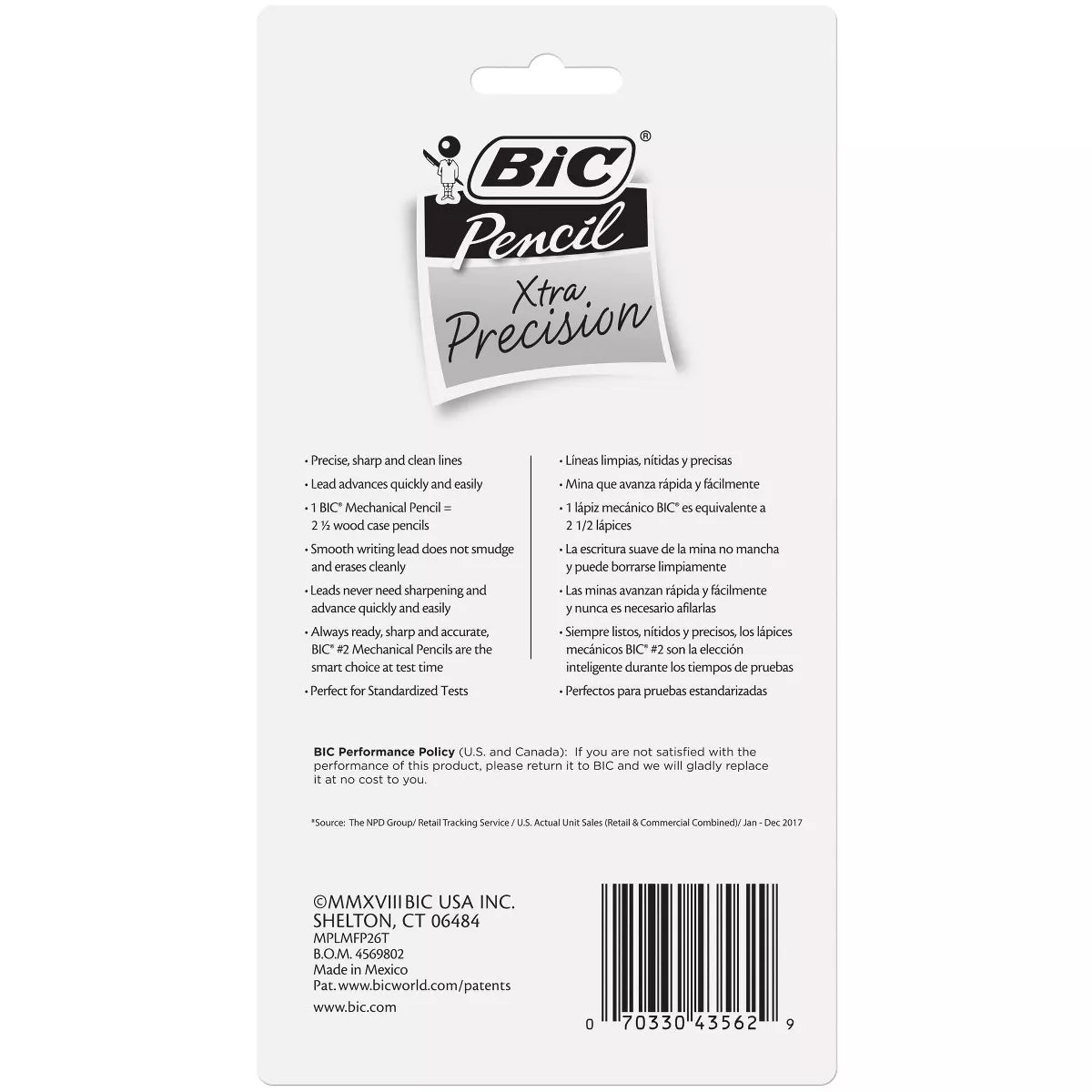 26Pk #2 Mechanical Pencil Xtra Precision Black - BIC: 0.5Mm Lead, Erasable, Plastic, Office Supplies