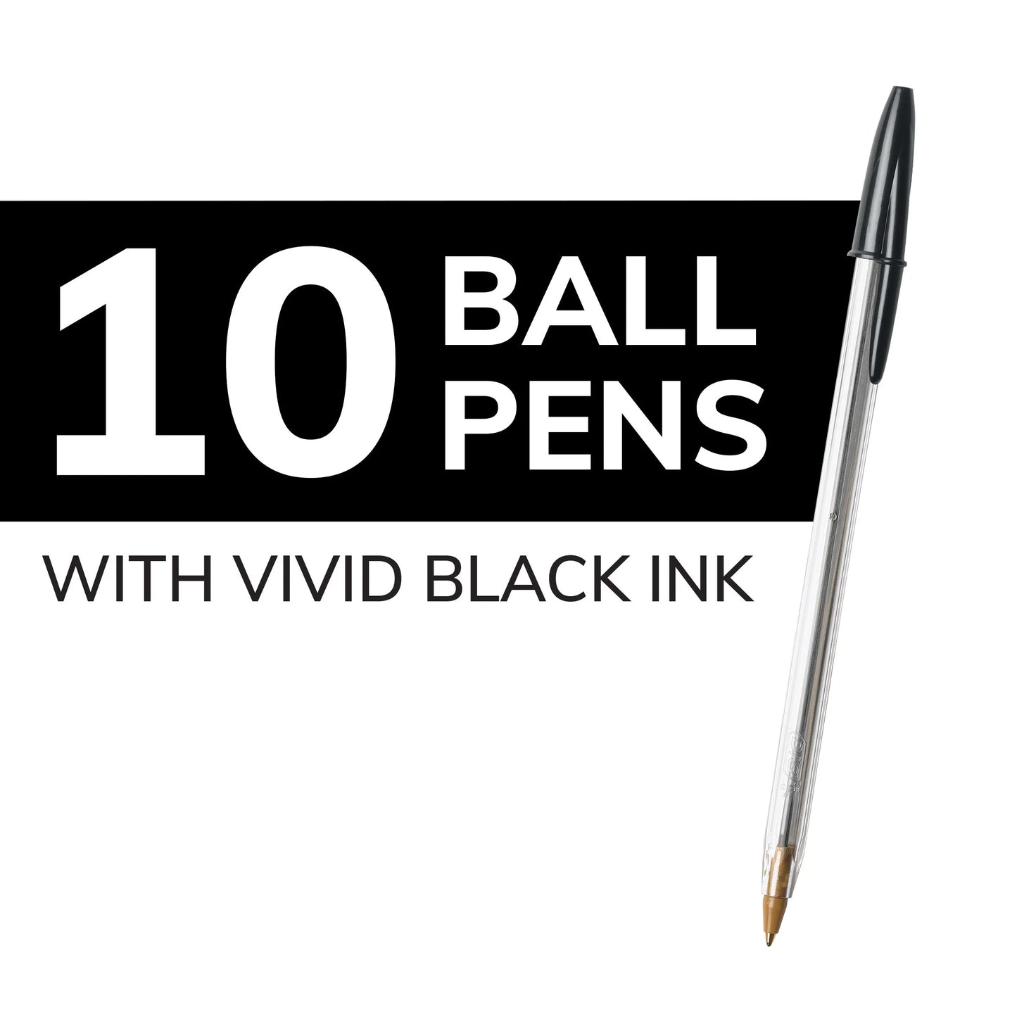 Elevate Your Writing Experience with the Cristal Xtra Smooth Ballpoint Pen Set - 10 Sleek Pens for Effortless Jots and Doodles! 🖊️✨