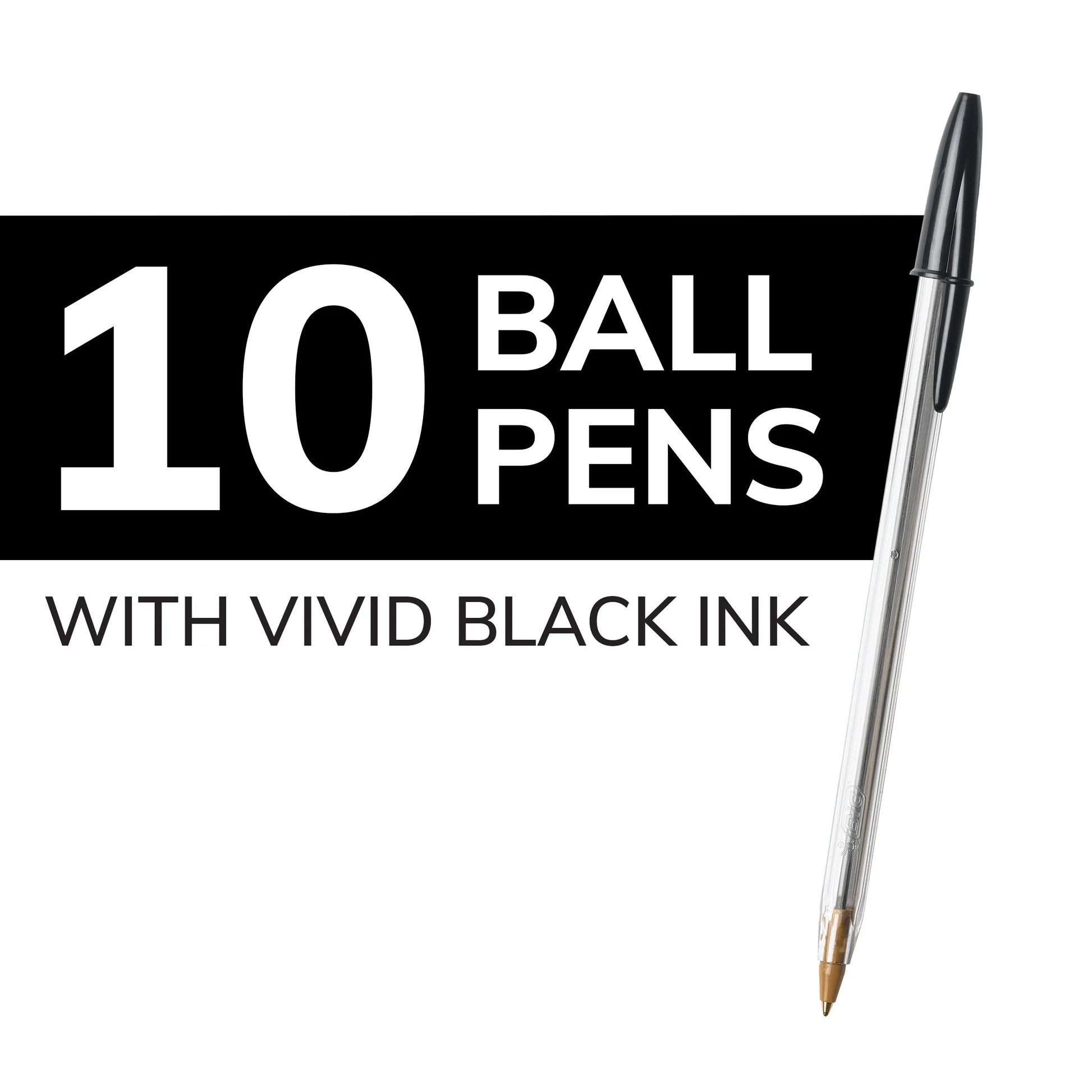 Elevate Your Writing Experience with the Cristal Xtra Smooth Ballpoint Pen Set - 10 Sleek Pens for Effortless Jots and Doodles! 🖊️✨