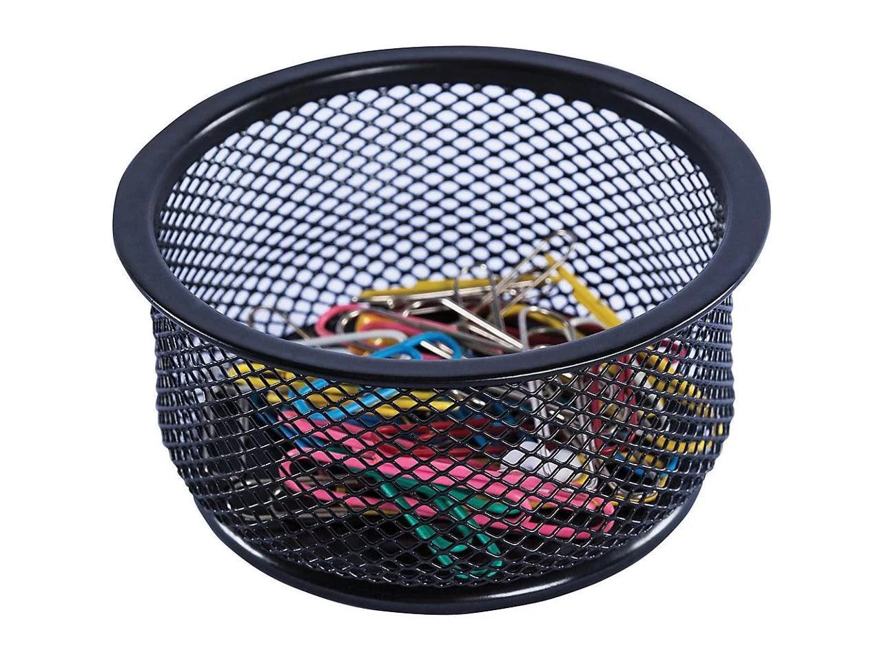 Mesh Paper Clip Holder Desk Organizer, Black