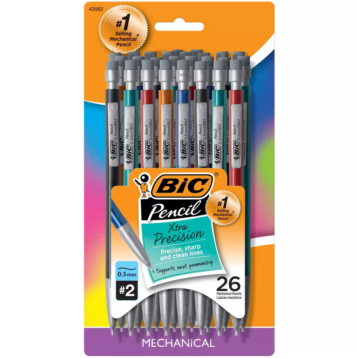 26Pk #2 Mechanical Pencil Xtra Precision Black - BIC: 0.5Mm Lead, Erasable, Plastic, Office Supplies