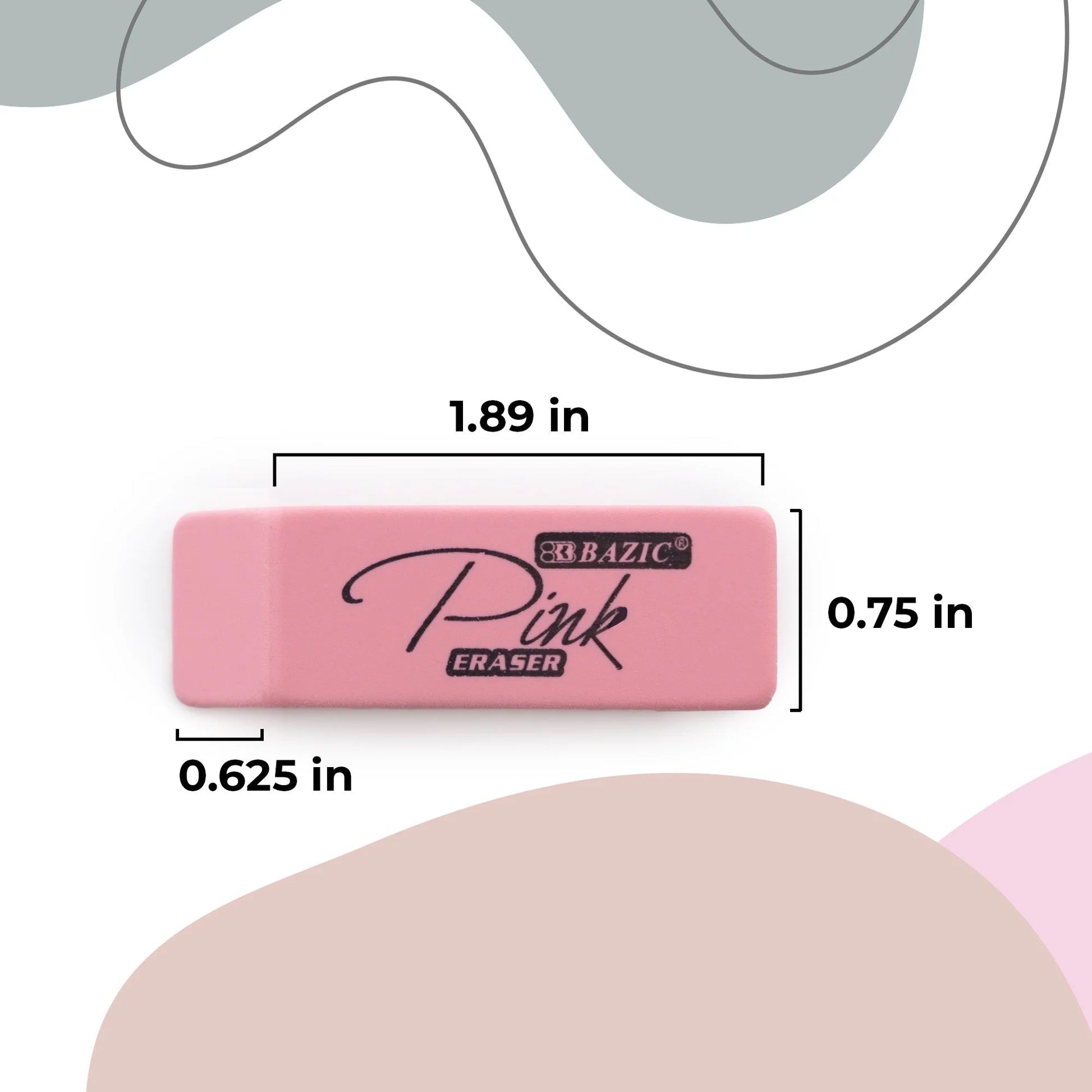 BAZIC Pink Eraser Latex Free Bevel Erasers Block Erasers (4/Pack), 1-Pack