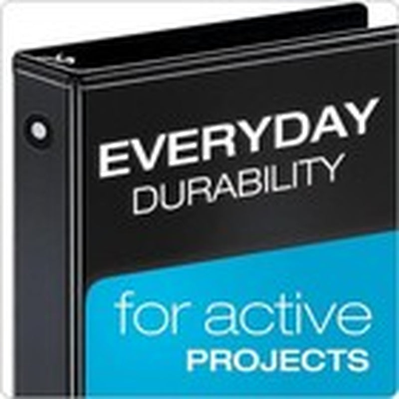 Cardinal 3 Ring Binder, 1 Inch, round Ring, Black, 4 Pack, Holds 225 Sheets